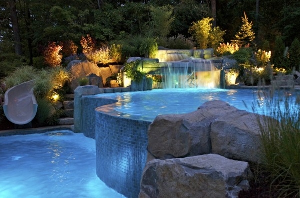 Waterfall-pool-lighting-garden-design