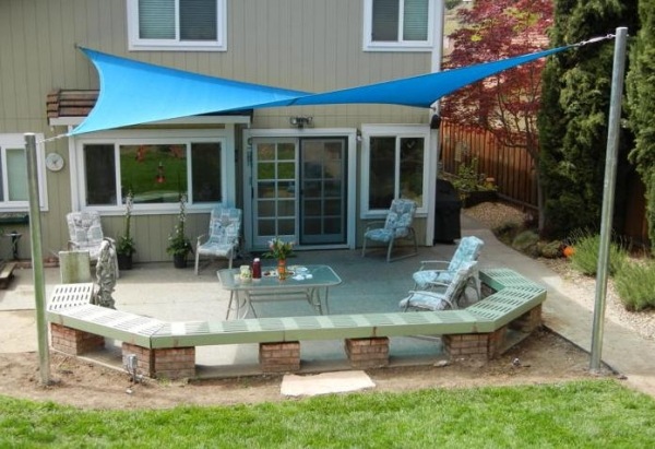 Waterproof awning fabric blue patio roof