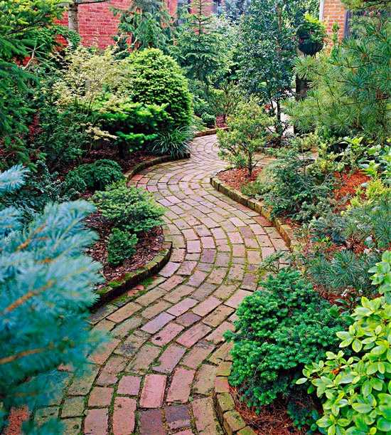 Winding path brick path