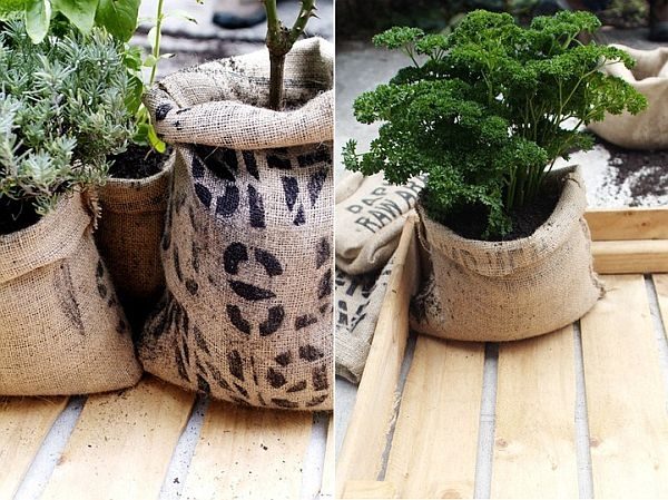 bag flower pots ideas for flower pots to do by yourself