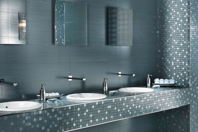 bathroom tiles atlas concorde mosaic mirror effect wash basins