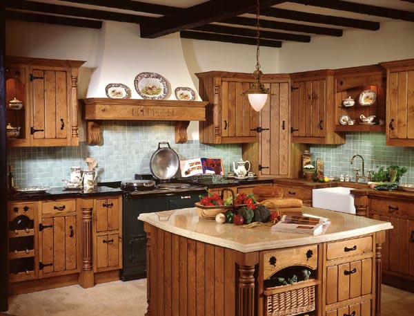 beautiful wooden furniture country house kitchen