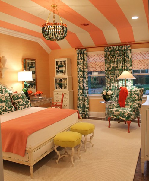bedroom design coral color