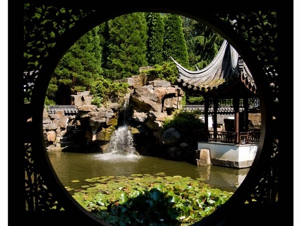 chinese garden decorative elements water features waterfall