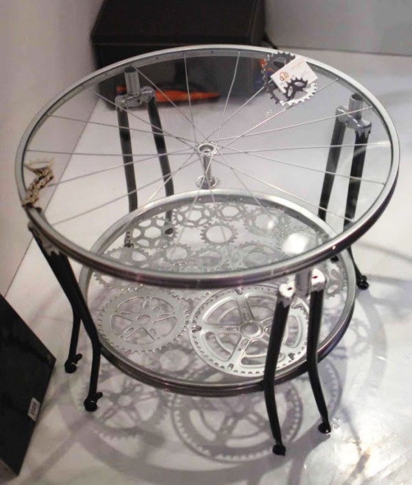 coffee table glass top home Upcycling Ideas with bicycle parts