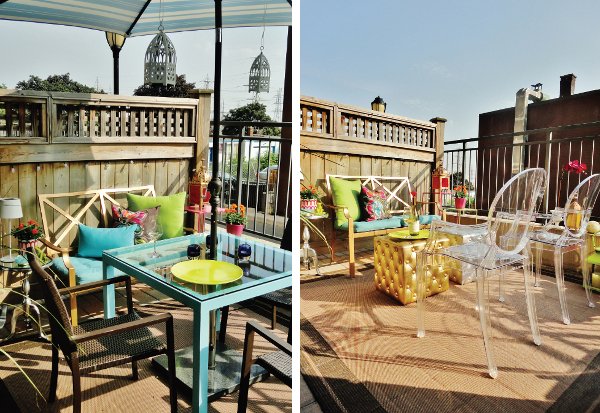 colorful eclectic balcony furniture design