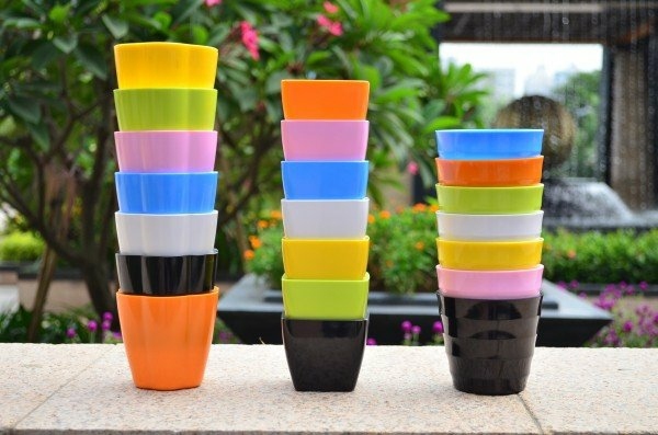 colorful self-watering planteris design ideas