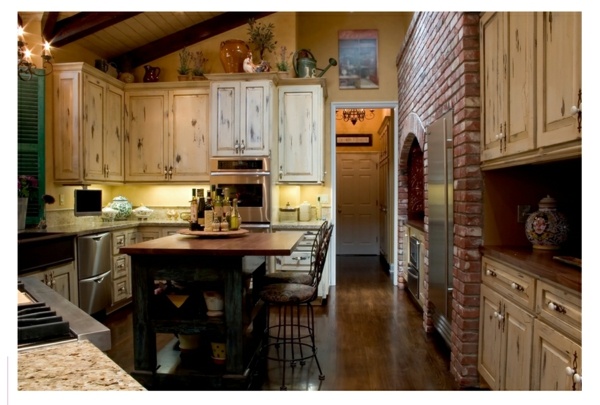 country house kitchen wall tiles wooden cabinets