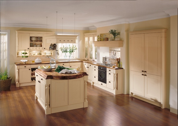 country style kitchen bright color tones