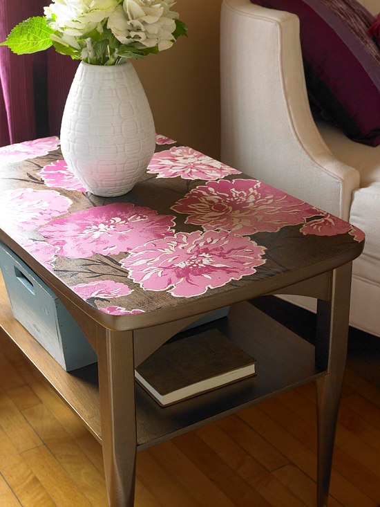 creative ideas for leftover wallpaper coffee table 