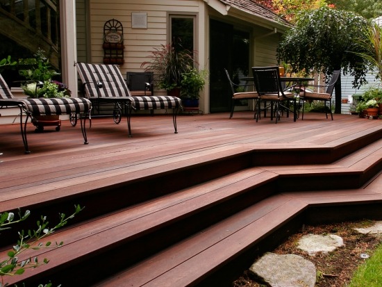patio design ideas bangkirai wood deck
