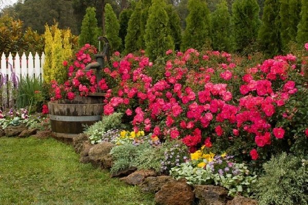 flower beds stone borders ideas