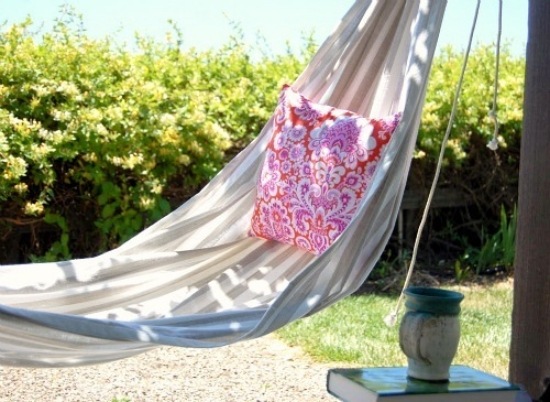 garden ideas DIY furniture hammock bed linen