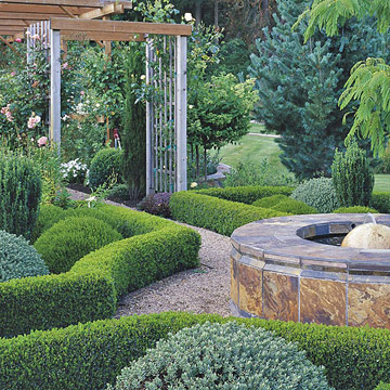 garden gravel paths design formal design boxwood hedges