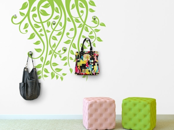 green wall sticker original corridor decorating