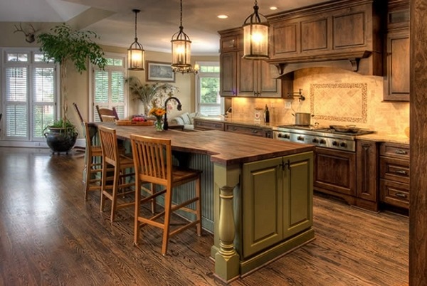 interior-design-ideas-kitchen-french country house style wooden cabinets flooring