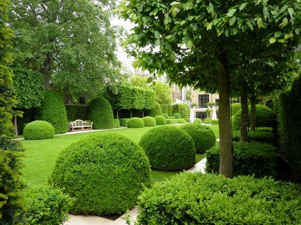 landscape design English garden boxwood hedges