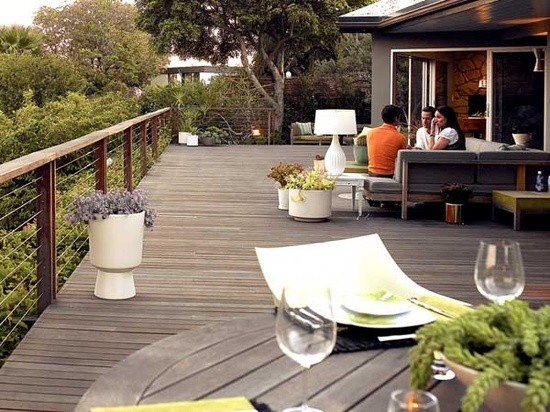 large porch ideas bangkirai wood deck design