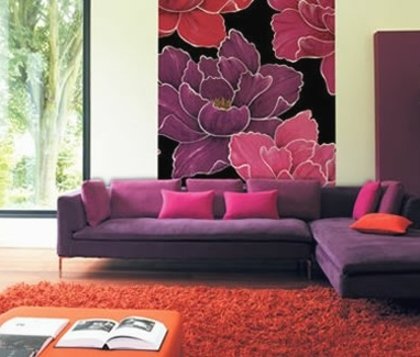 living-room-wallpaper-ideas-purple-floral