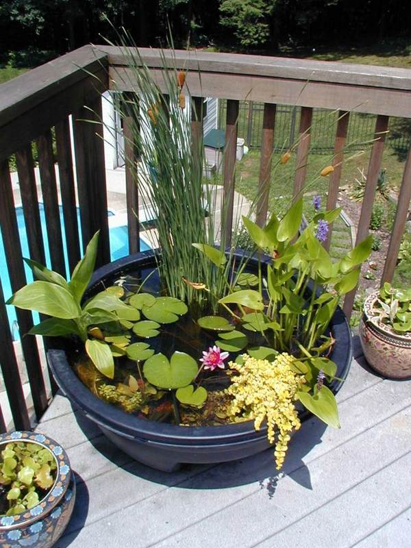 mini ponds balcony ideas DIY balcony decorations