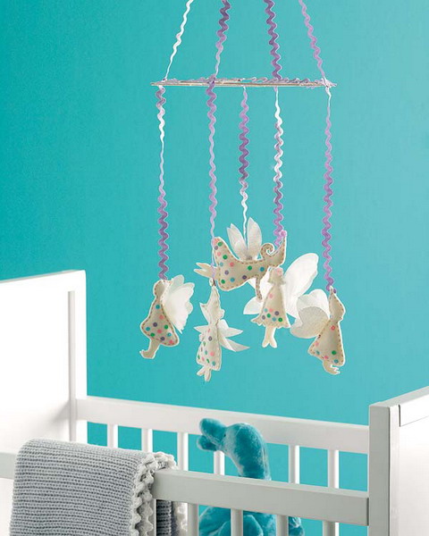 nursery room decorating ideas baby cot angels