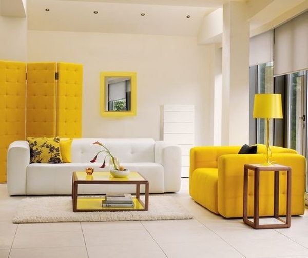oriental interior design ideas living room yellow screen