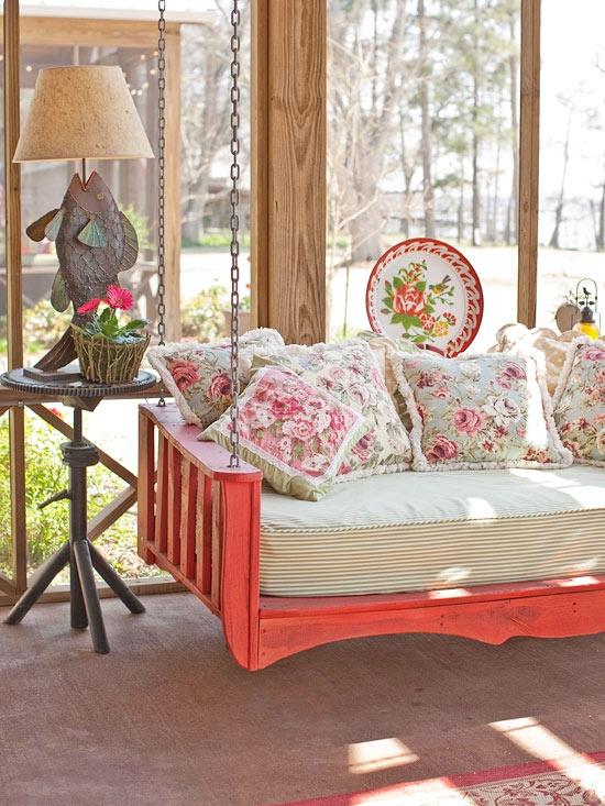 upholstered porch swing