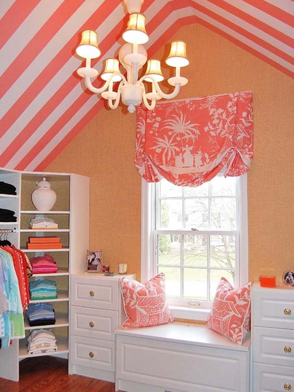 sloping ceiling kids room design ceiling stripes