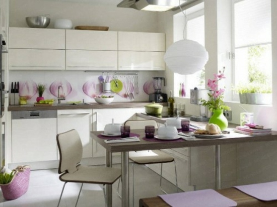 small kitchen furniture ideas purple accents