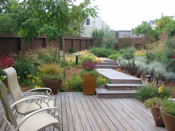 modern design ideas path wooden deck