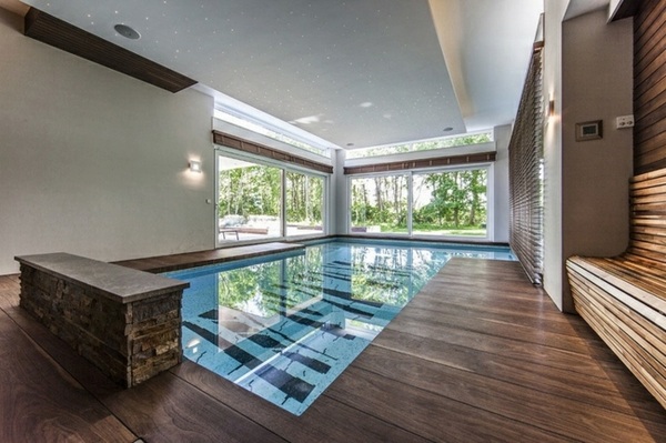 small-pool-house-stone-bench-wooden-floor