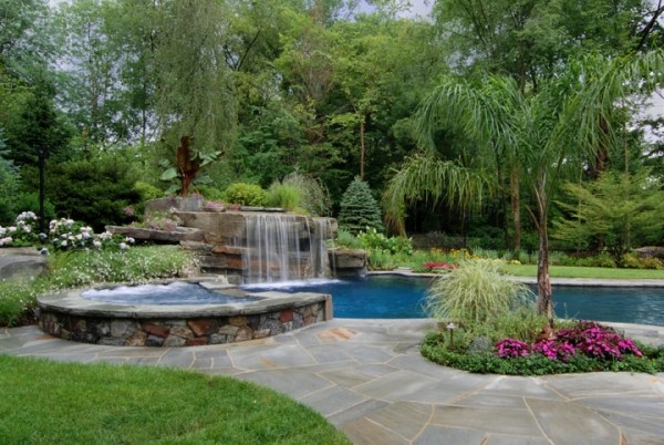 spa pool natural stone water features