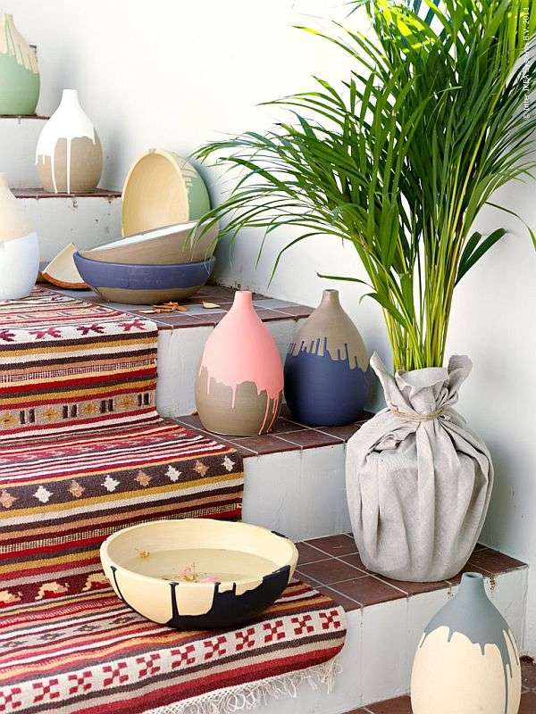 stairs decorating ideas DIY flower pots