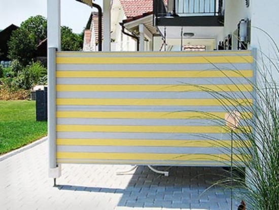stripe pattern fabric ideas for garden and balcony wind protection