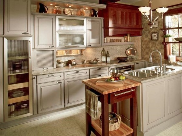 tuscany design gray white cabinets cherry wood