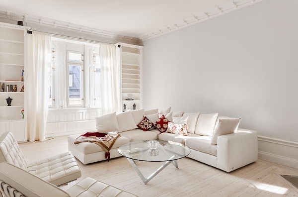 white sofa red pillows living room white furniture