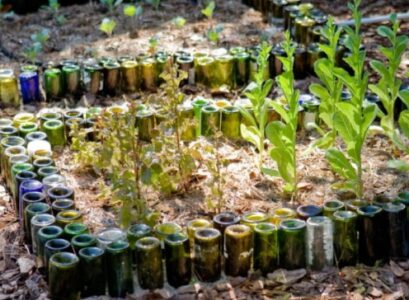 wine-bottles-garden-border