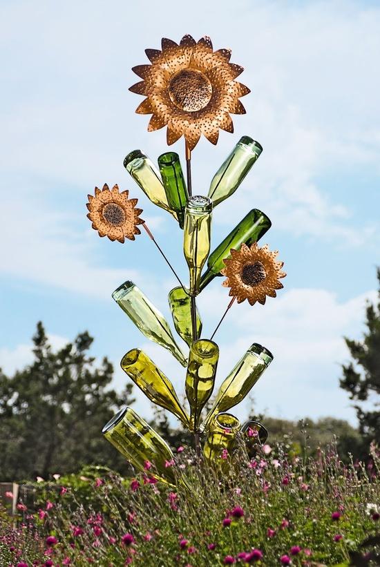 wine bottles garden decoration idea tree