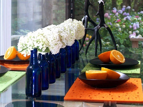 bottles garden vases table decoration ideas