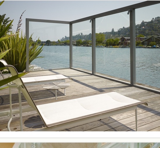 wooden deck transparent screens patio wind protection