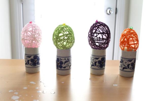 yarn eggs dry craft ideas easter
