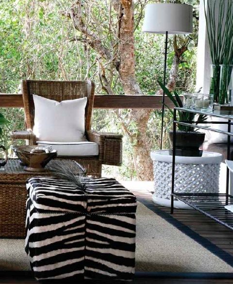 zebra stools safari style