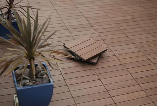 Floor tiles balcony wood click system