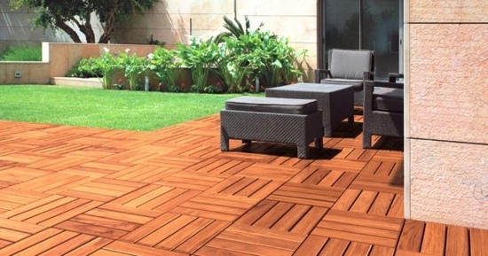 Floor tiles wooden deck