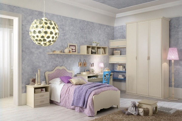 Italian furniture for girls room cabinet shelves bed classic design