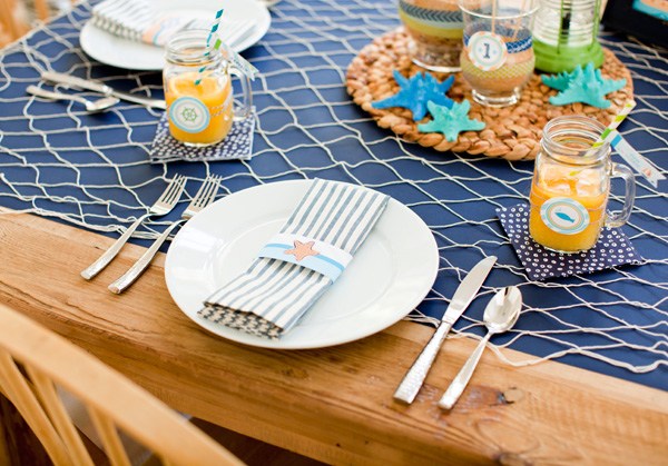 Kids table decorate maritime decoration birthday party