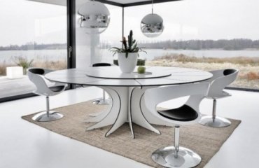 Modern-Dining-Room-Furniture-Ideas-white-round-dining-table
