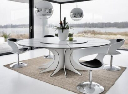 Modern-Dining-Room-Furniture-Ideas-white-round-dining-table