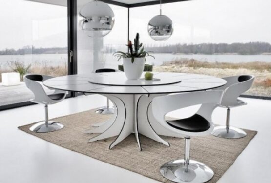 Modern-Dining-Room-Furniture-Ideas-white-round-dining-table