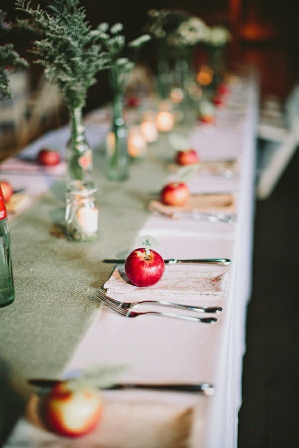 Place card apple original wedding decoration country style